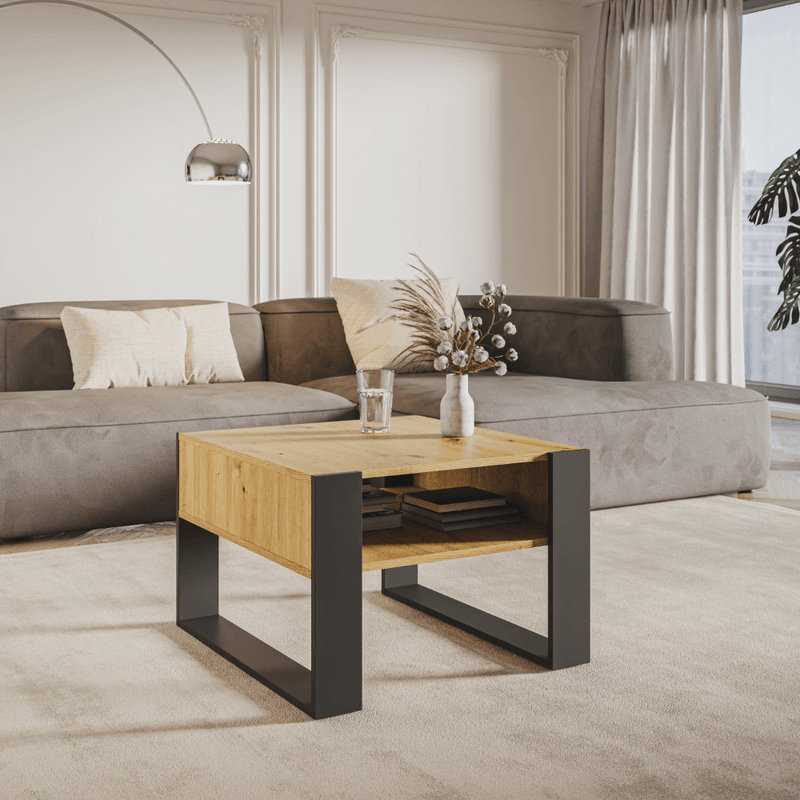 Casa si Gradina - Mobilier - Mese si birouri - Masute de cafea - Masa de cafea, stejar artisan / neagra, CARA 2 - Infinity.ro
