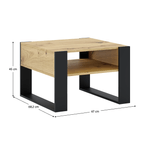 Casa si Gradina - Mobilier - Mese si birouri - Masute de cafea - Masa de cafea, stejar artisan / neagra, CARA 2 - Infinity.ro