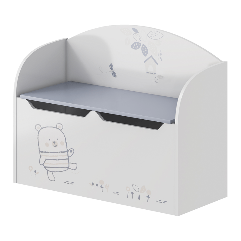 Casa si Gradina - Mobilier - Mobilier copii - Mobilier camera copiilor - Cutie pentru jucarii cu spatiu de depozitare, alb, BEAR - Infinity.ro