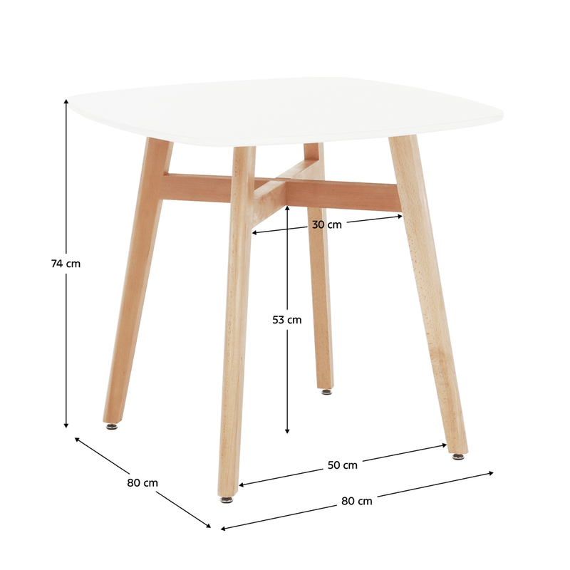 Casa si Gradina - Mobilier - Mese si birouri - Mese bucatarie si dining - Masa dining, alba/natural, 80x80 cm, DEJAN 3 NEW - Infinity.ro