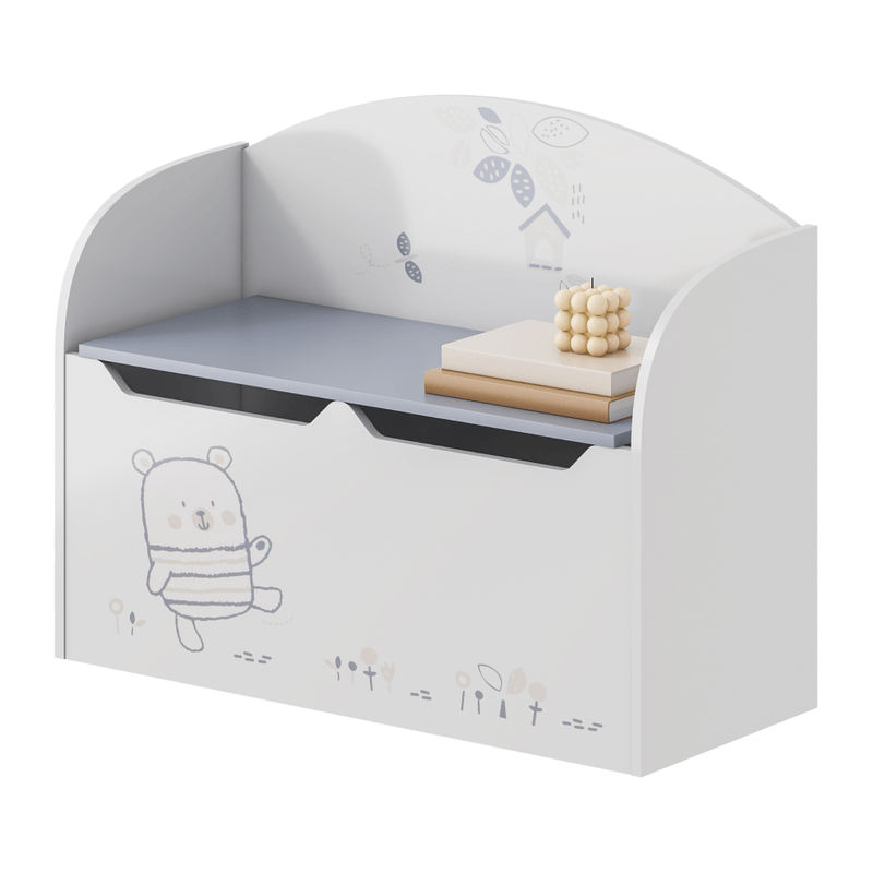 Casa si Gradina - Mobilier - Mobilier copii - Mobilier camera copiilor - Cutie pentru jucarii cu spatiu de depozitare, alb, BEAR - Infinity.ro
