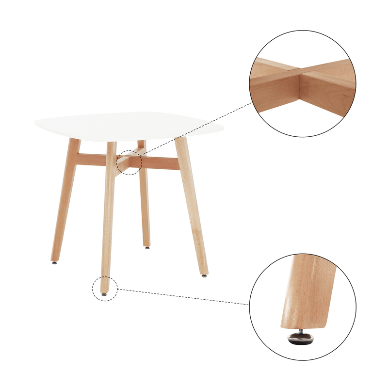 Casa si Gradina - Mobilier - Mese si birouri - Mese bucatarie si dining - Masa dining, alba/natural, 80x80 cm, DEJAN 3 NEW - Infinity.ro