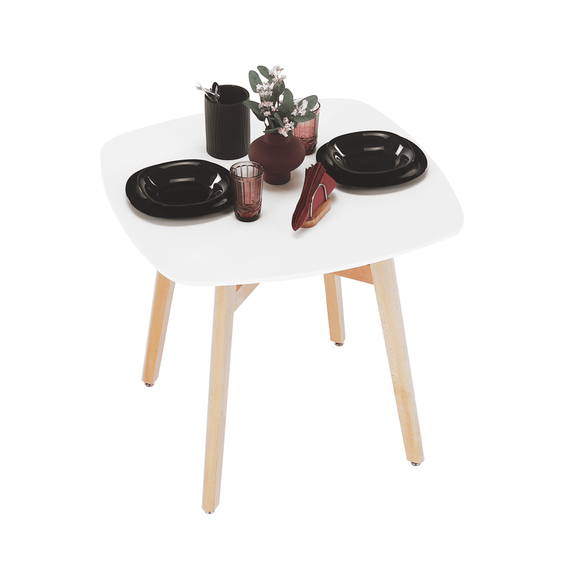 Casa si Gradina - Mobilier - Mese si birouri - Mese bucatarie si dining - Masa dining, alba/natural, 80x80 cm, DEJAN 3 NEW - Infinity.ro