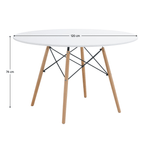 Casa si Gradina - Mobilier - Mese si birouri - Mese bucatarie si dining - Masa dining, alb mat/fag, diametru 120 cm, DEMIN NEW - Infinity.ro