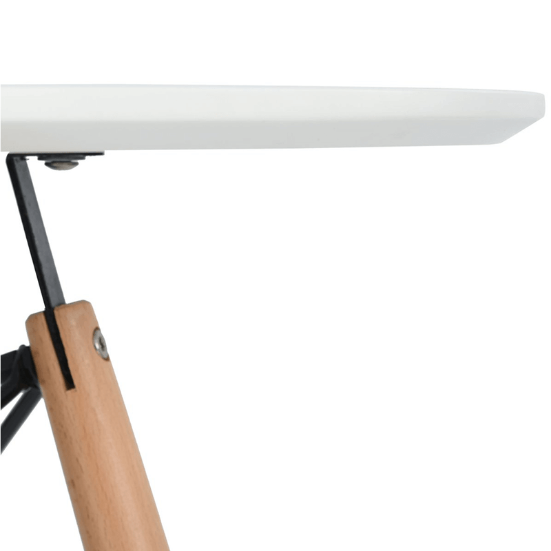Casa si Gradina - Mobilier - Mese si birouri - Mese bucatarie si dining - Masa dining, alb mat/fag, diametru 120 cm, DEMIN NEW - Infinity.ro