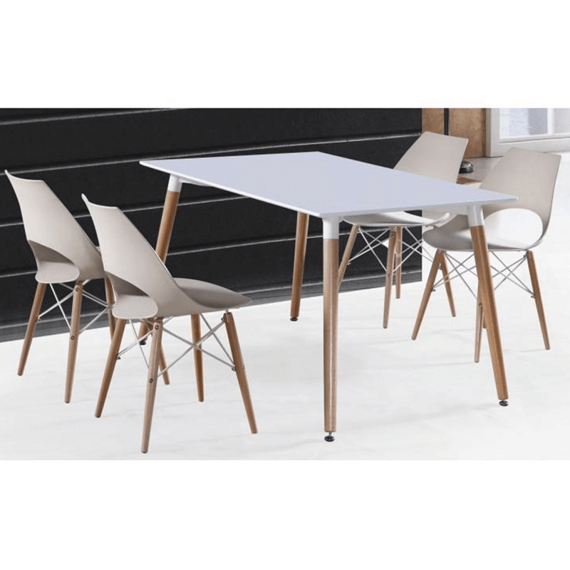 Casa si Gradina - Mobilier - Mese si birouri - Mese bucatarie si dining - Masa dining, alb/fag, 120x80 cm, DIDIER 5 NEW - Infinity.ro