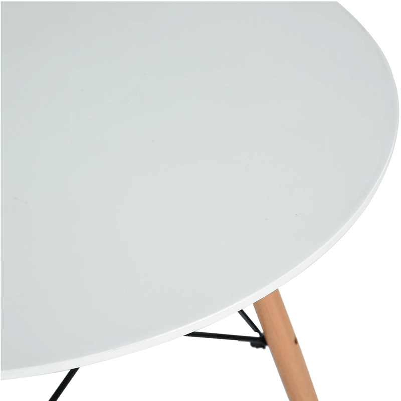Casa si Gradina - Mobilier - Mese si birouri - Mese bucatarie si dining - Masa dining, alb mat/fag, diametru 120 cm, DEMIN NEW - Infinity.ro