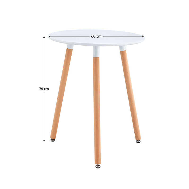 Casa si Gradina - Mobilier - Mese si birouri - Mese bucatarie si dining - Masa dining, alb/fag, diametru 60 cm, ELCAN NEW TYP 1 - Infinity.ro