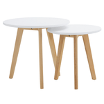 Casa si Gradina - Mobilier - Mese si birouri - Masute de cafea - Set 2 masute pt. cafea, alb/fag, MALTO 2 NEW - Infinity.ro