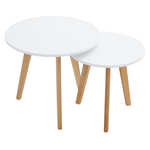 Casa si Gradina - Mobilier - Mese si birouri - Masute de cafea - Set 2 masute pt. cafea, alb/fag, MALTO 2 NEW - Infinity.ro