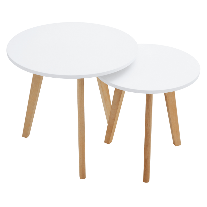 Casa si Gradina - Mobilier - Mese si birouri - Masute de cafea - Set 2 masute pt. cafea, alb/fag, MALTO 2 NEW - Infinity.ro