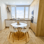 Casa si Gradina - Mobilier - Mese si birouri - Mese bucatarie si dining - Masa dining, alb/fag, diametru 80 cm, ELCAN NEW TYP 2 - Infinity.ro