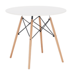 Casa si Gradina - Mobilier - Mese si birouri - Mese bucatarie si dining - Masa de bucatarie,  alba/fag, diametru 80 cm, GAMIN 2 NEW 80 - Infinity.ro