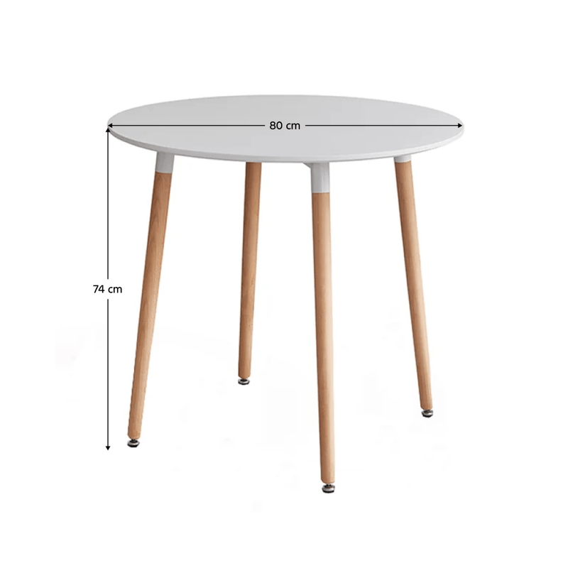 Casa si Gradina - Mobilier - Mese si birouri - Mese bucatarie si dining - Masa dining, alb/fag, diametru 80 cm, ELCAN NEW TYP 2 - Infinity.ro