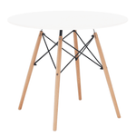 Casa si Gradina - Mobilier - Mese si birouri - Mese bucatarie si dining - Masa de bucatarie, alba/fag, diametru 90 cm, GAMIN 2 NEW 90 - Infinity.ro