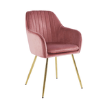Casa si Gradina - Mobilier - Scaune si fotolii - Scaune - Fotoliu design, tesatura de catifea roz/crom-auriu, ADLAM NEW - Infinity.ro