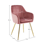 Casa si Gradina - Mobilier - Scaune si fotolii - Scaune - Fotoliu design, tesatura de catifea roz/crom-auriu, ADLAM NEW - Infinity.ro