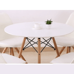 Casa si Gradina - Mobilier - Mese si birouri - Mese bucatarie si dining - Masa de bucatarie, alba/fag, diametru 90 cm, GAMIN 2 NEW 90 - Infinity.ro