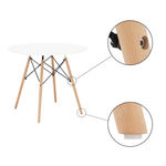 Casa si Gradina - Mobilier - Mese si birouri - Mese bucatarie si dining - Masa de bucatarie, alba/fag, diametru 90 cm, GAMIN 2 NEW 90 - Infinity.ro