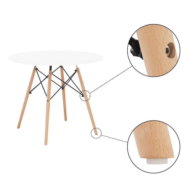 Casa si Gradina - Mobilier - Mese si birouri - Mese bucatarie si dining - Masa de bucatarie, alba/fag, diametru 90 cm, GAMIN 2 NEW 90 - Infinity.ro