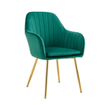 Casa si Gradina - Mobilier - Scaune si fotolii - Scaune - Fotoliu design, tesatura de catifea smarald/crom-auriu, ADLAM NEW - Infinity.ro