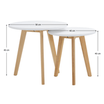 Casa si Gradina - Mobilier - Mese si birouri - Masute de cafea - Set 2 masute pt. cafea, alb/fag, MALTO 2 NEW - Infinity.ro