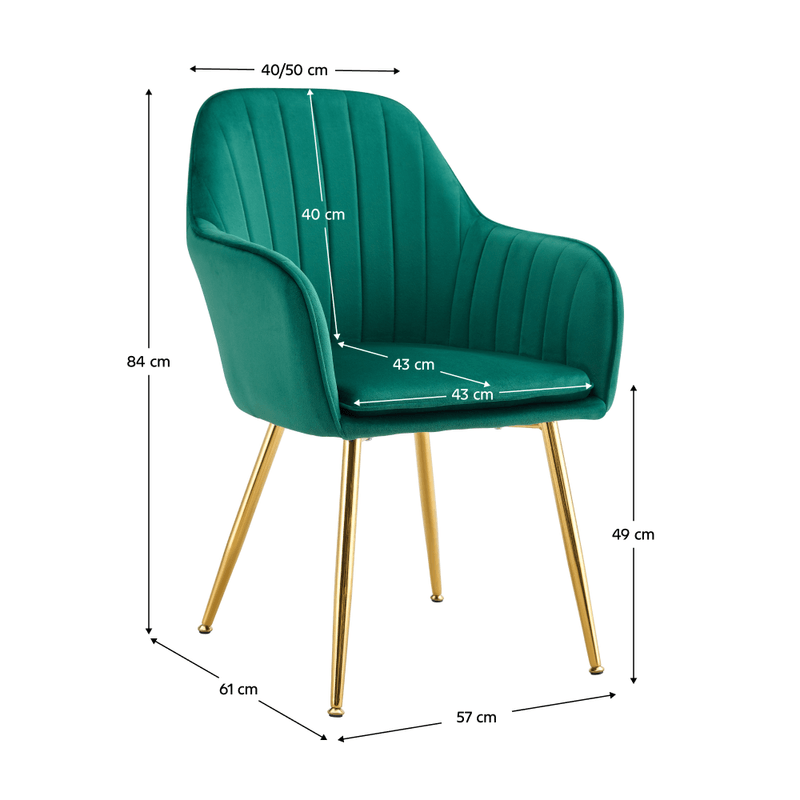 Casa si Gradina - Mobilier - Scaune si fotolii - Scaune - Fotoliu design, tesatura de catifea smarald/crom-auriu, ADLAM NEW - Infinity.ro