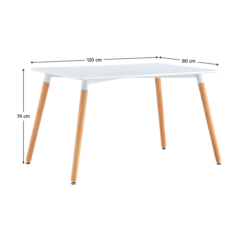 Casa si Gradina - Mobilier - Mese si birouri - Mese bucatarie si dining - Masa dining, alb/fag, 120x80 cm, DIDIER 5 NEW - Infinity.ro