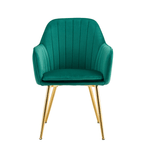 Casa si Gradina - Mobilier - Scaune si fotolii - Scaune - Fotoliu design, tesatura de catifea smarald/crom-auriu, ADLAM NEW - Infinity.ro