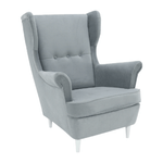 Casa si Gradina - Mobilier - Scaune si fotolii - Fotolii - Fotoliu, material textil gri deschis/alb, RUFINO 3 NEW - Infinity.ro
