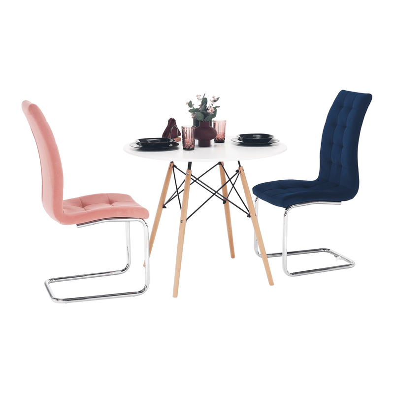 Casa si Gradina - Mobilier - Mese si birouri - Mese bucatarie si dining - Masa de bucatarie, alba/fag, diametru 90 cm, GAMIN 2 NEW 90 - Infinity.ro