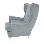 Casa si Gradina - Mobilier - Scaune si fotolii - Fotolii - Fotoliu, material textil gri deschis/alb, RUFINO 3 NEW - Infinity.ro