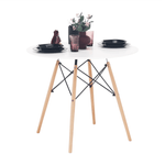 Casa si Gradina - Mobilier - Mese si birouri - Mese bucatarie si dining - Masa de bucatarie, alba/fag, diametru 90 cm, GAMIN 2 NEW 90 - Infinity.ro