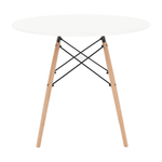 Casa si Gradina - Mobilier - Mese si birouri - Mese bucatarie si dining - Masa de bucatarie, alba/fag, diametru 90 cm, GAMIN 2 NEW 90 - Infinity.ro