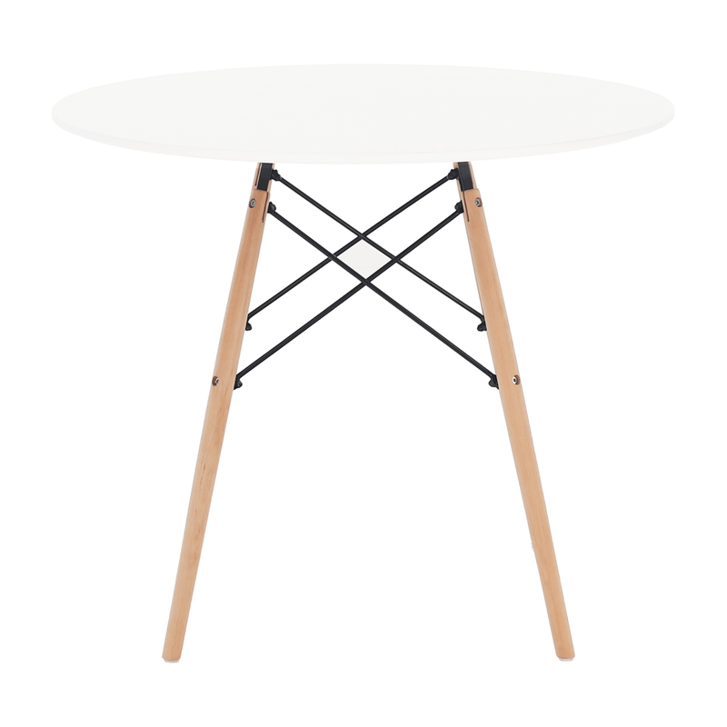 Casa si Gradina - Mobilier - Mese si birouri - Mese bucatarie si dining - Masa de bucatarie, alba/fag, diametru 90 cm, GAMIN 2 NEW 90 - Infinity.ro