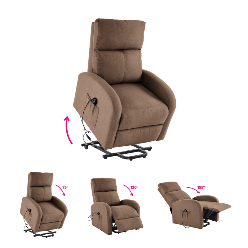 Casa si Gradina - Mobilier - Scaune si fotolii - Fotolii - Fotoliu de relaxare pozitionabil, maro deschis, NERIS - Infinity.ro