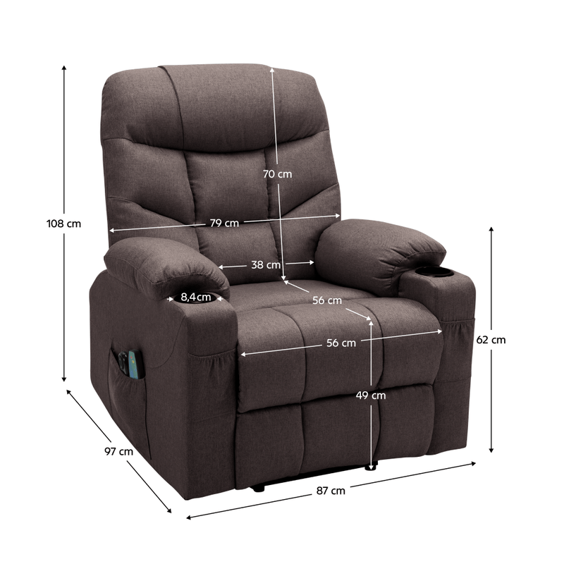 Ingrijire personala si Cosmetice - Sanatate si wellness - Articole wellness - Fotolii de masaj - Fotoliu extensibil de masaj, maro, HUDSON - Infinity.ro