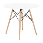 Casa si Gradina - Mobilier - Mese si birouri - Mese bucatarie si dining - Masa de bucatarie, alba/fag, diametru 90 cm, GAMIN 2 NEW 90 - Infinity.ro