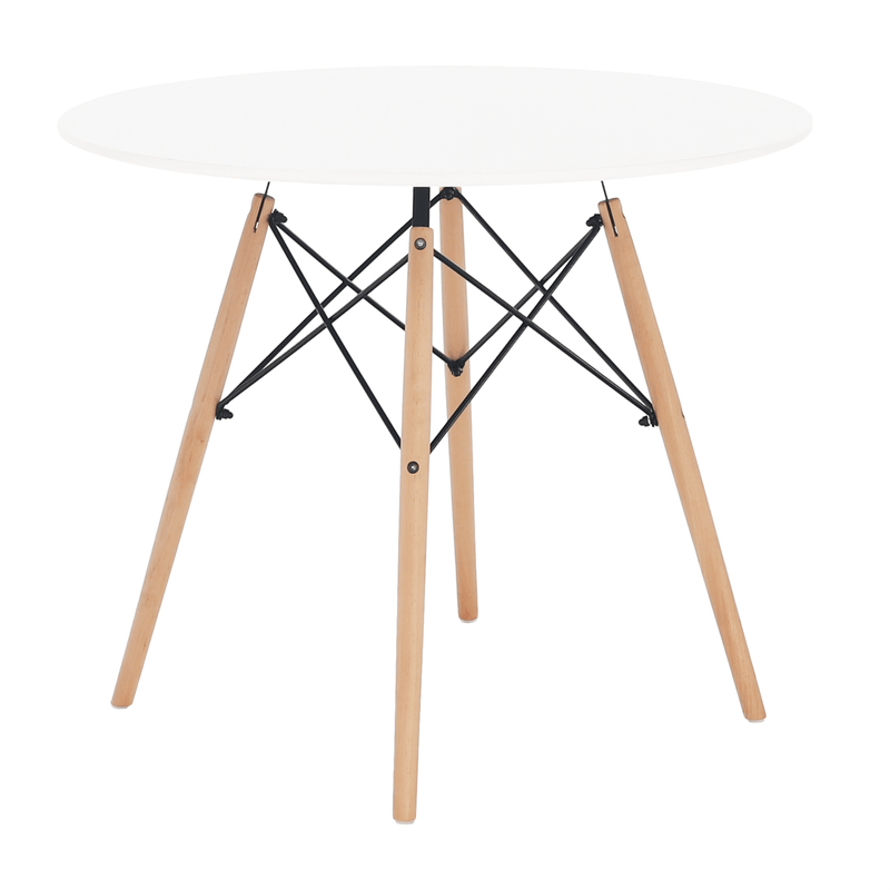 Casa si Gradina - Mobilier - Mese si birouri - Mese bucatarie si dining - Masa de bucatarie, alba/fag, diametru 90 cm, GAMIN 2 NEW 90 - Infinity.ro