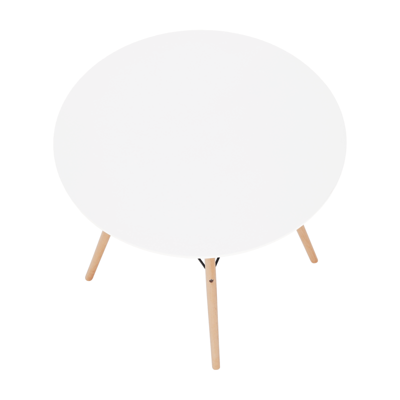 Casa si Gradina - Mobilier - Mese si birouri - Mese bucatarie si dining - Masa de bucatarie, alba/fag, diametru 90 cm, GAMIN 2 NEW 90 - Infinity.ro