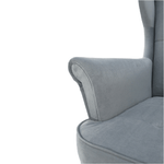 Casa si Gradina - Mobilier - Scaune si fotolii - Fotolii - Fotoliu, material textil gri deschis/alb, RUFINO 3 NEW - Infinity.ro