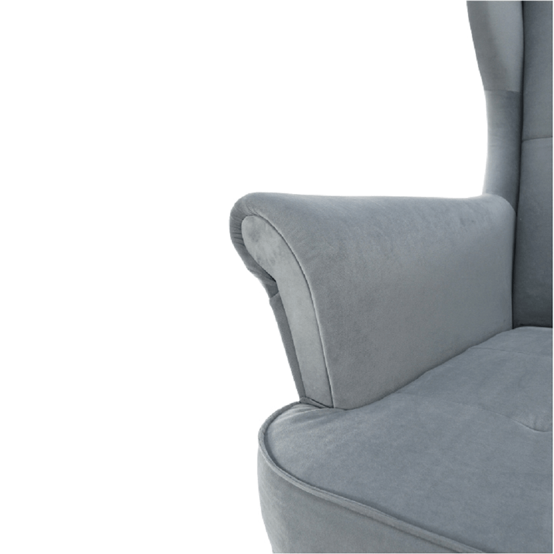 Casa si Gradina - Mobilier - Scaune si fotolii - Fotolii - Fotoliu, material textil gri deschis/alb, RUFINO 3 NEW - Infinity.ro