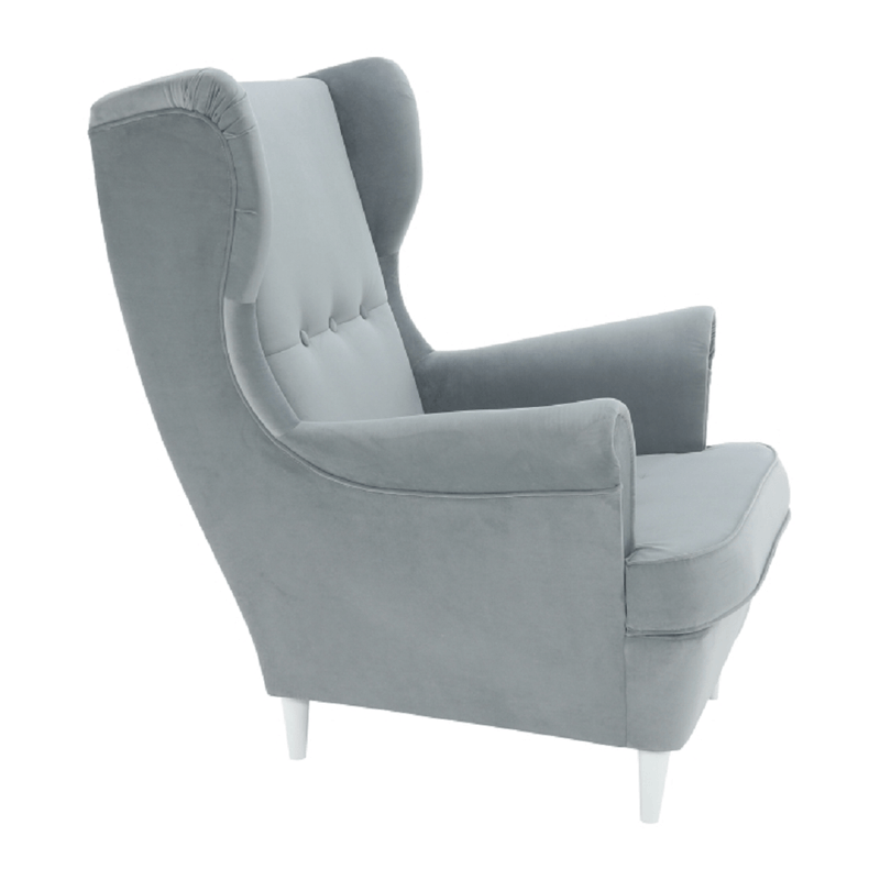Casa si Gradina - Mobilier - Scaune si fotolii - Fotolii - Fotoliu, material textil gri deschis/alb, RUFINO 3 NEW - Infinity.ro