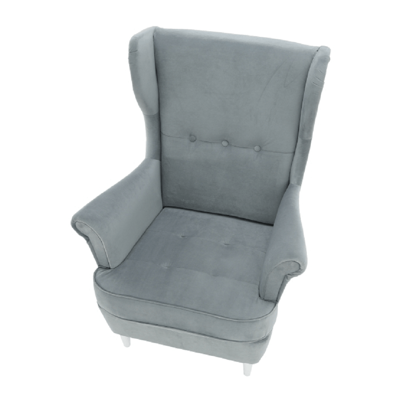 Casa si Gradina - Mobilier - Scaune si fotolii - Fotolii - Fotoliu, material textil gri deschis/alb, RUFINO 3 NEW - Infinity.ro