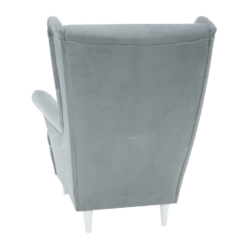 Casa si Gradina - Mobilier - Scaune si fotolii - Fotolii - Fotoliu, material textil gri deschis/alb, RUFINO 3 NEW - Infinity.ro