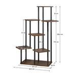 Casa si Gradina - Gradinarit si plante - Plante si ghivece - Ghivece si suporturi - Suport de flori din metal, negru/lemn rustic, ADITE TIP 2 - Infinity.ro