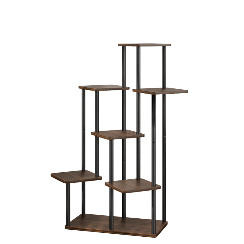 Casa si Gradina - Gradinarit si plante - Plante si ghivece - Ghivece si suporturi - Suport de flori din metal, negru/lemn rustic, ADITE TIP 2 - Infinity.ro