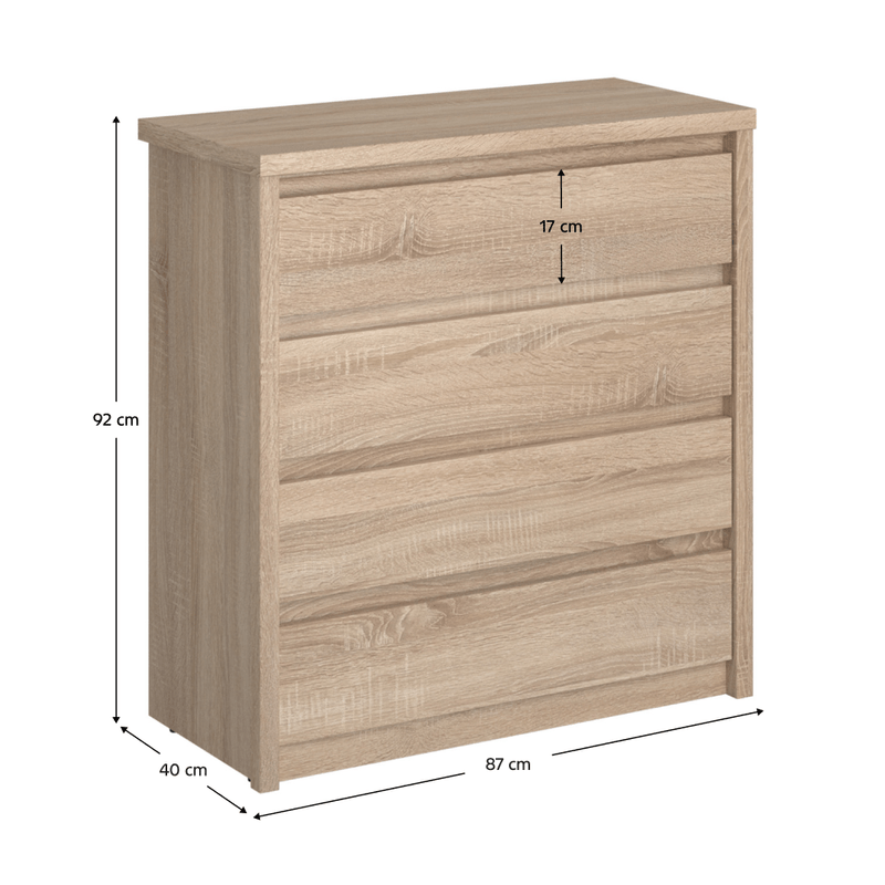 Casa si Gradina - Mobilier - Comode si corpuri - Comode - Comoda 4S, stejar sonoma, NORTY TYP 21 - Infinity.ro
