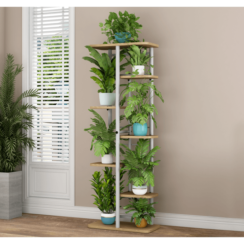 Casa si Gradina - Gradinarit si plante - Plante si ghivece - Ghivece si suporturi - Suport de flori, alb/stejar sonoma, LEDOR TIP 3 - Infinity.ro