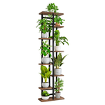 Casa si Gradina - Gradinarit si plante - Plante si ghivece - Ghivece si suporturi - Suport de flori, negru/lemn rustic, LEDOR TIP 4 - Infinity.ro